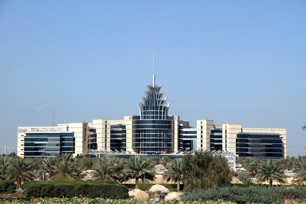 Dubai government authority building representing RTA driver licensing